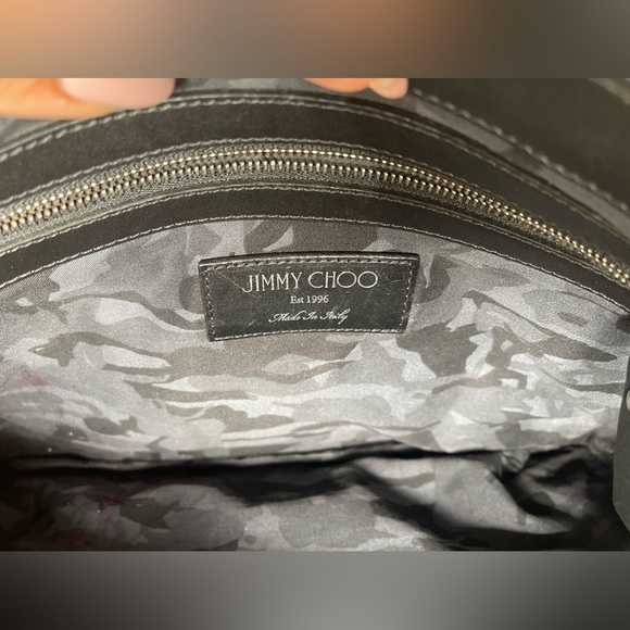 Jimmy Choo Oversized Derek Clutch Wrislet Black Leather Studded Star Bag - Picture 16 of 17